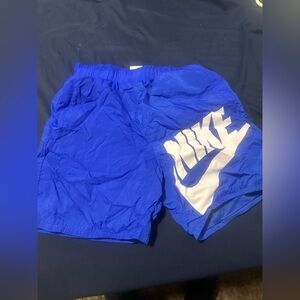 Nike Blue Athletic Shorts with White Logo